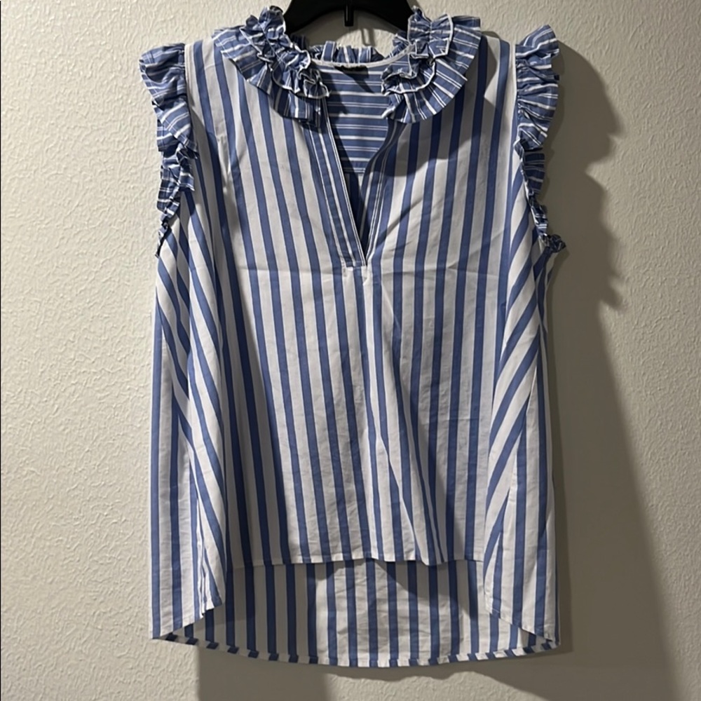 Clu Sleeveless Blouse With Flutter Detailing - image 1